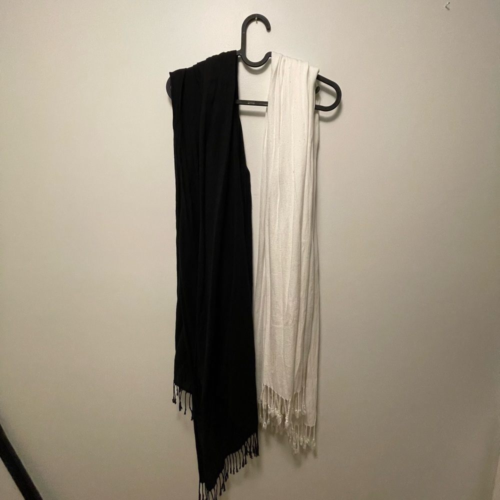 Black and white scarves